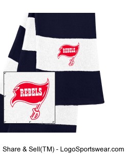 Sportsman Rugby Striped Knit Scarf Design Zoom